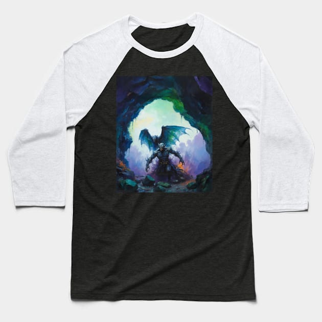 Vampiric Forces Of Evil Baseball T-Shirt by PositiefVibez